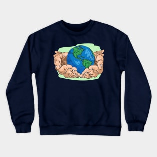 Mother Earth Day Illustration Crewneck Sweatshirt